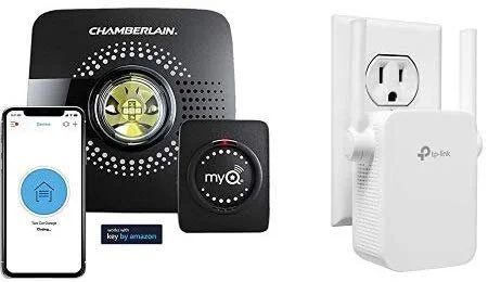 MYQ SMART GARAGE DOOR OPENER CHAMBERLAIN + TP-LINK N300 WIFI RANGE EXTENDER FOR $29.98