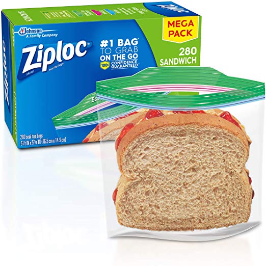 280 COUNT - ZIPLOC SANDWICH BAGS FOR $6.15