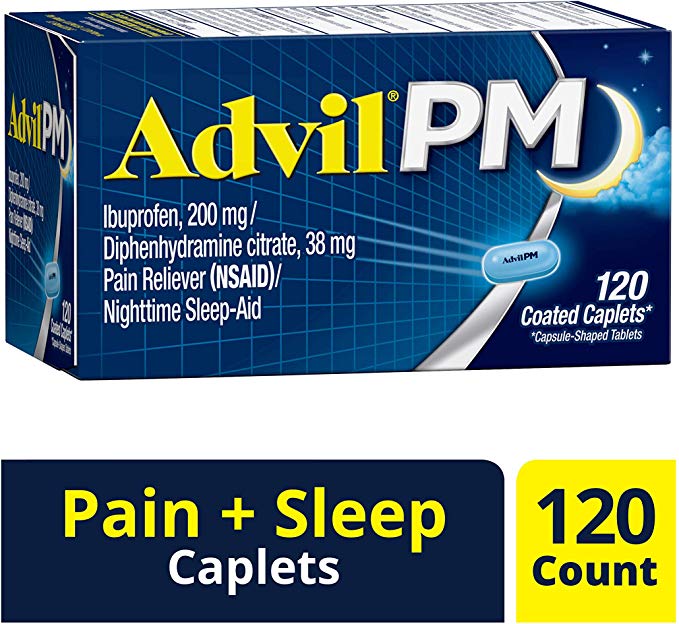 120 COUNT - ADVIL PM PAIN RELIEVER / NIGHTTIME SLEEP AID FOR $10.92