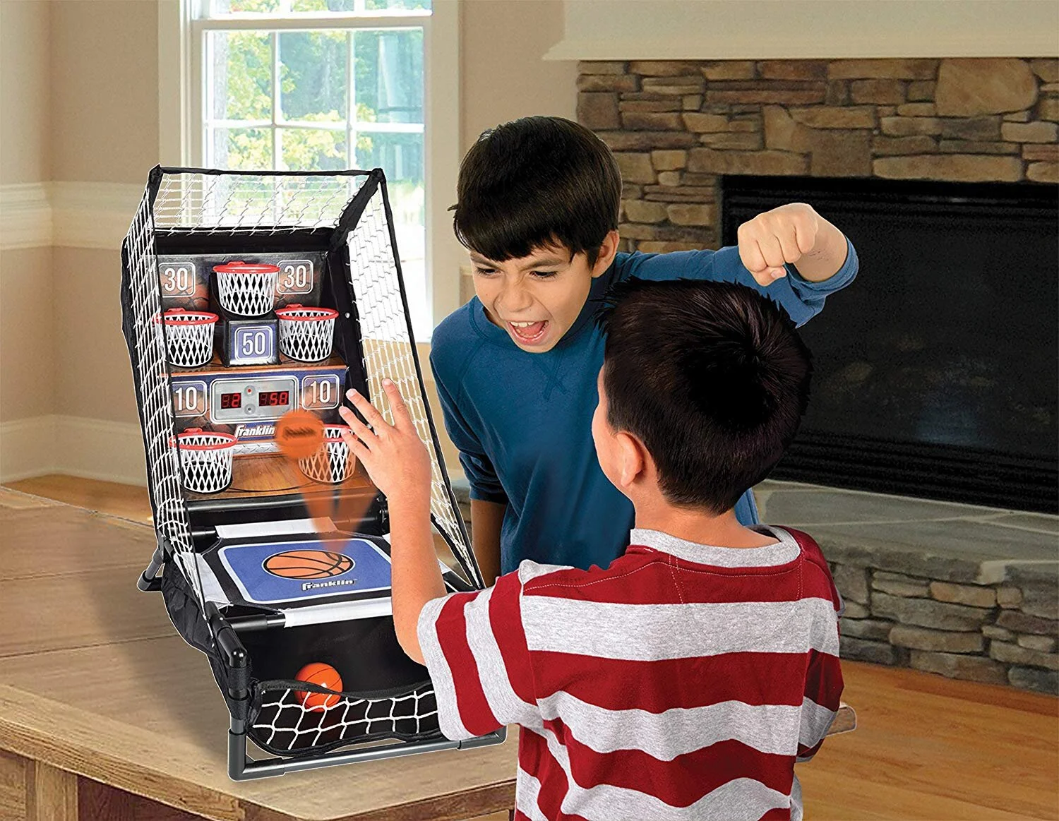 FRANKLIN SPORTS BASKETBALL ARCADE GAME - TABLE TOP BOUNCE A BUCKET SHOOTOUT FOR $29.99