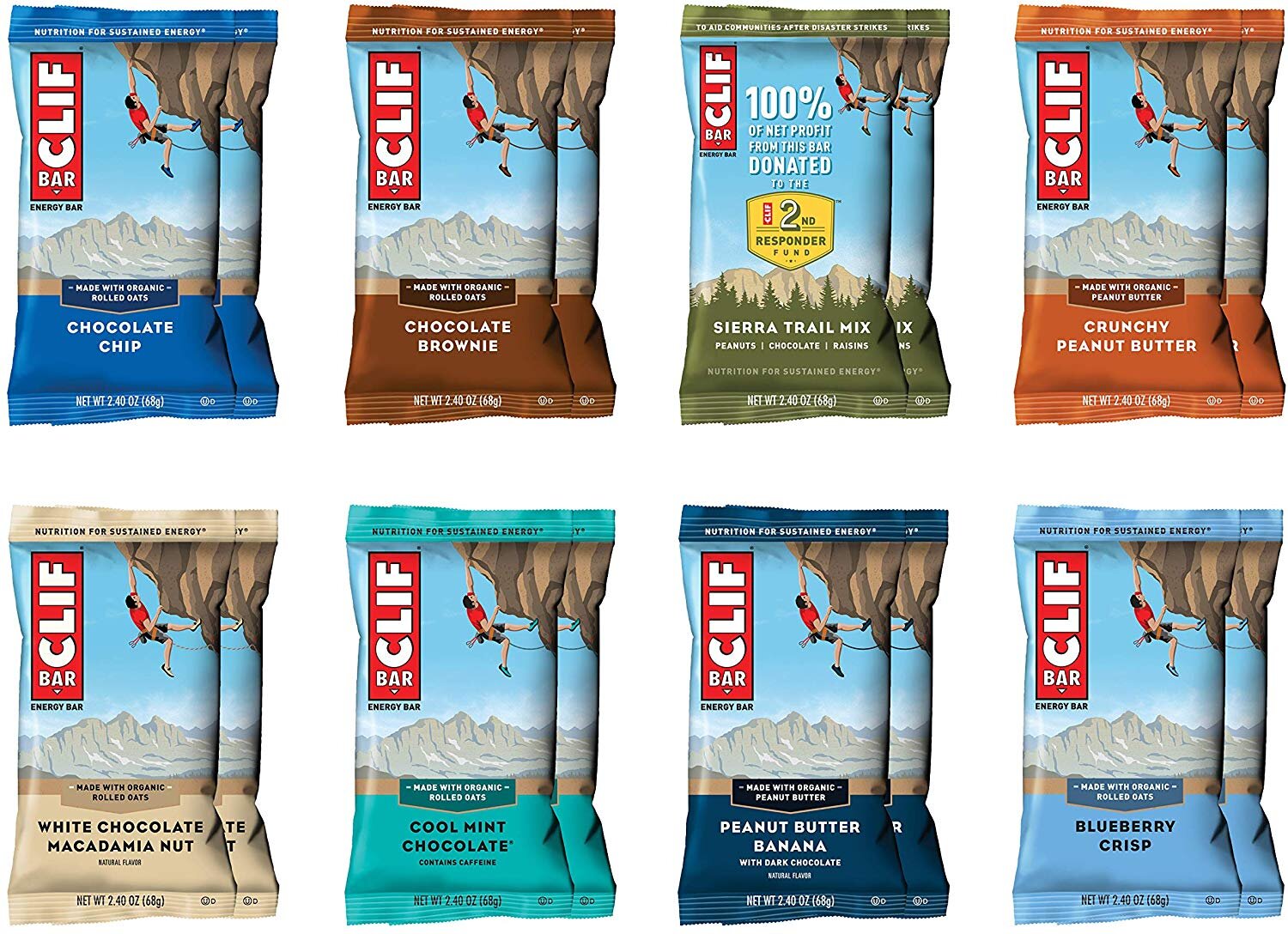 CLIF BAR - ENERGY BARS - VARIETY PACK - (2.4 OZ PROTEIN BARS, 16COUNT) FOR $13.53