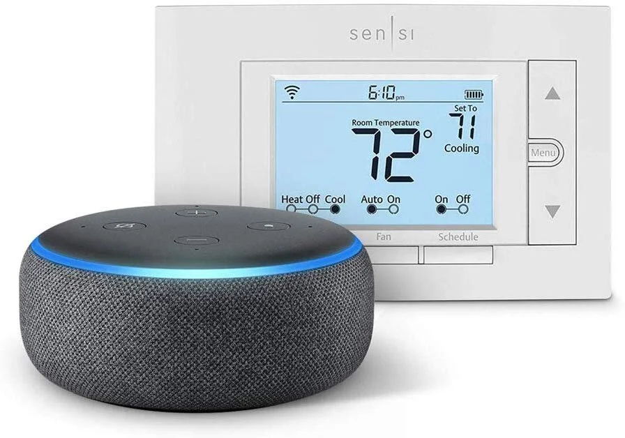 EMERSON SENSI WI-FI SMART THERMOSTAT FOR SMART HOME, DIY VERSION WITH ECHO DOT (3RD GEN) FOR $84.99