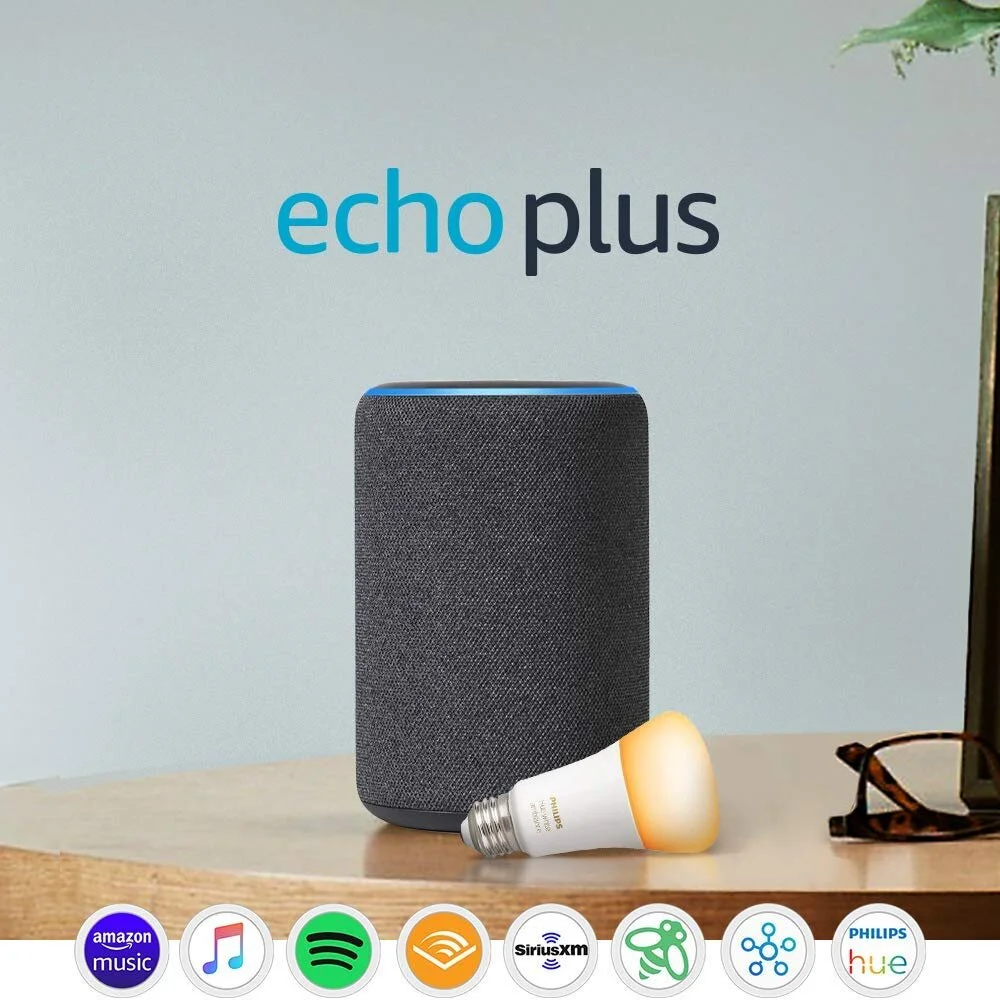 ECHO PLUS (2ND GEN) WITH PHILIPS HUE BULB - ALEXA SMART HOME STARTER KIT FOR $99.99
