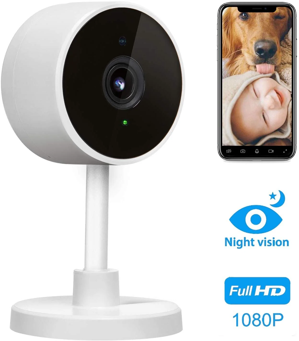 HOME SECURITY CAMERA WITH TWO-WAY AUDIO AND NIGHT VISION FOR $14.99