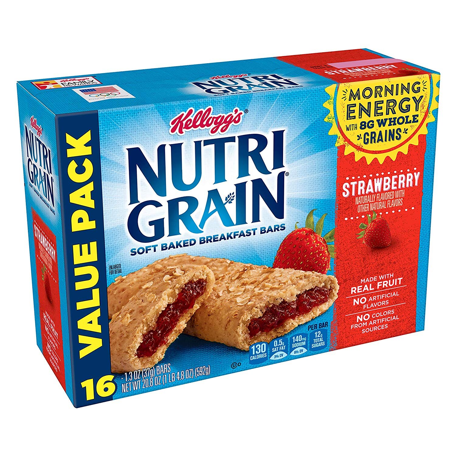 KELLOGG'S NUTRI-GRAIN SOFT BAKED STRAWBERRY BREAKFAST BARS (3 BOXES OF 16) FOR $11.17