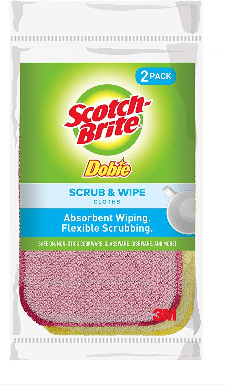 SCOTCH-BRITE DOBIE SCRUB &amp; WIPE CLOTH, 2 CLOTHS FOR $1.73