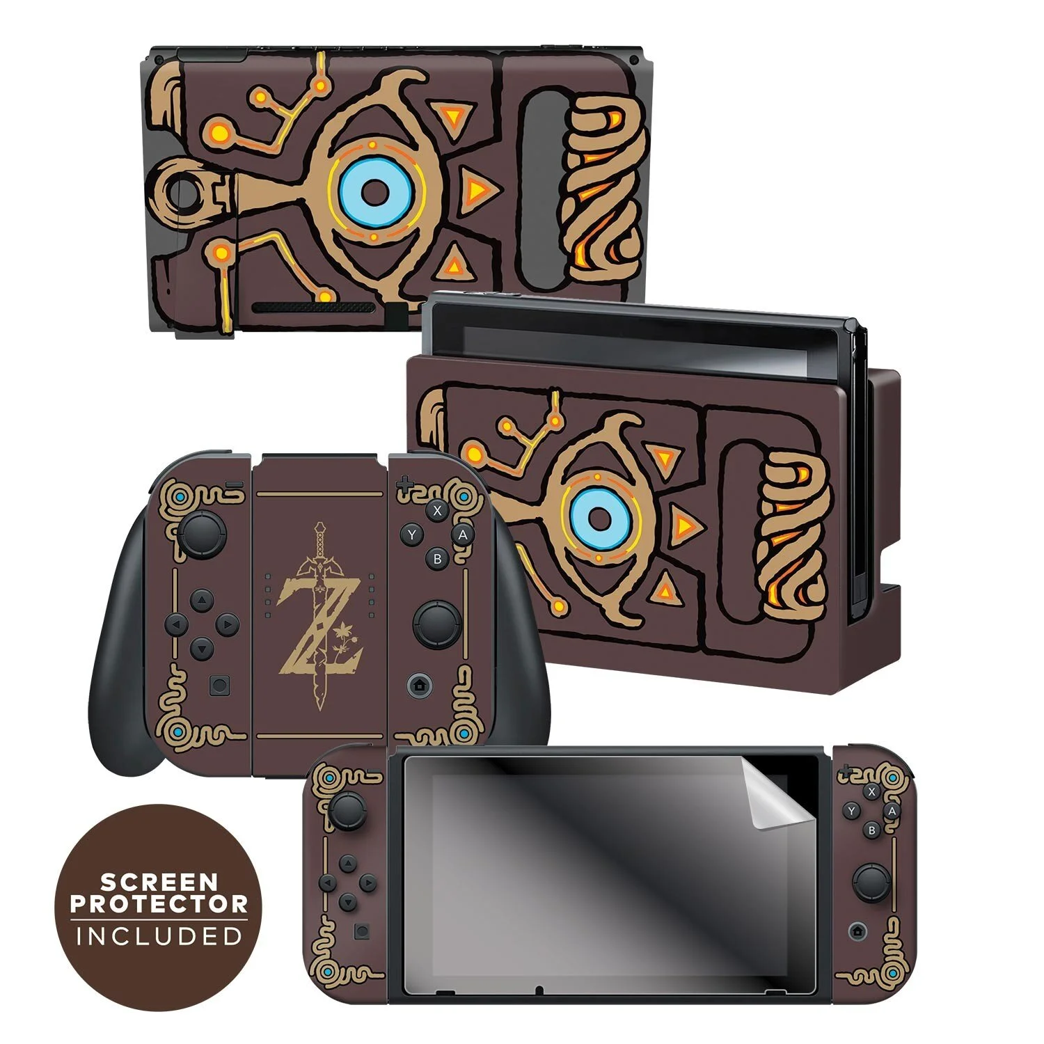 CONTROLLER GEAR NINTENDO SWITCH SKIN + SCREEN PROTECTOR SET - THE LEGEND OF ZELDA: BREATH OF THE WILD FOR $13.99