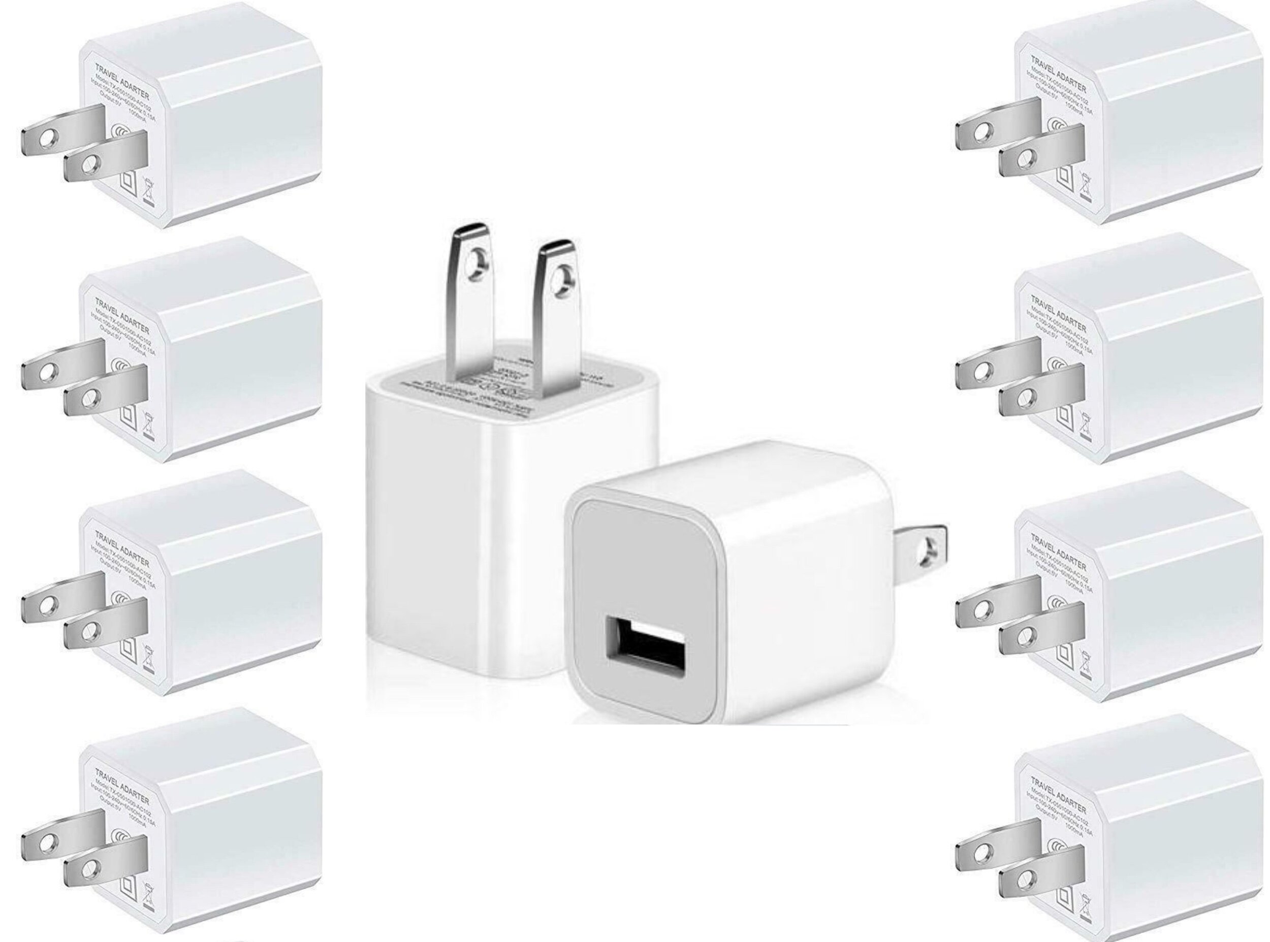 10-PACK - UNIVERSAL AC USB WALL CHARGER CUBES FOR $14.99