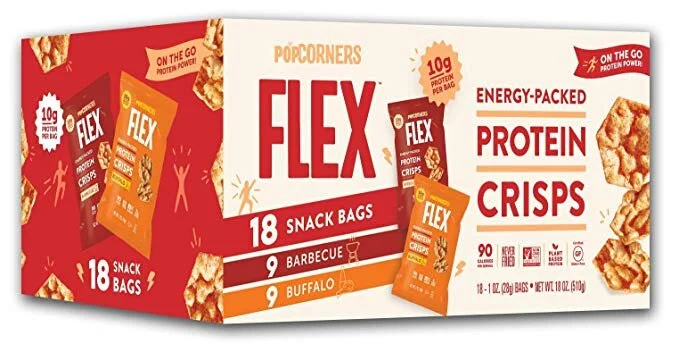 POPCORNERS FLEX PROTEIN CRISPS VARIETY PACK, 18 PACK FOR $13.29