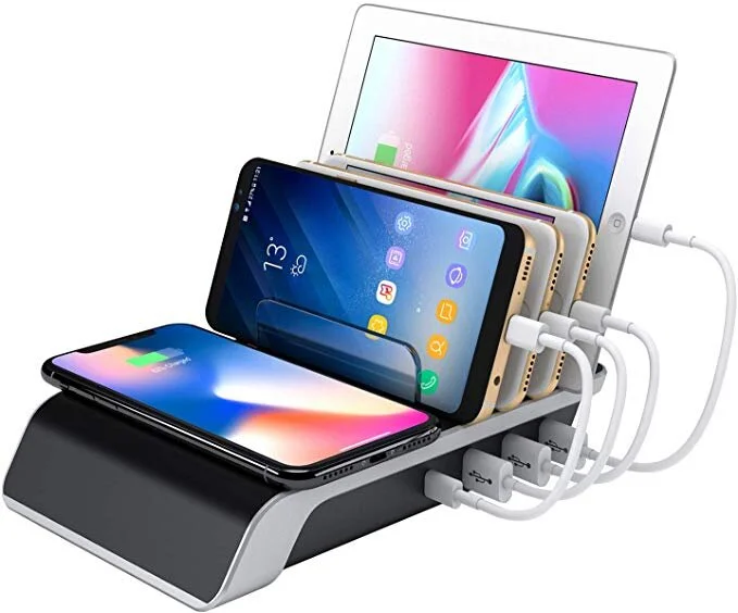 WIRELESS CHARGING STATION FOR MULTIPLE DEVICES SMART DOCK ORGANIZER wITH 4 USB PORTS FOR $28.83