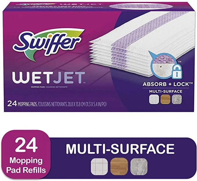 SWIFFER WETJET HARDWOOD MOP PAD REFILLS (24 MOP REFILLS) FOR $11.37