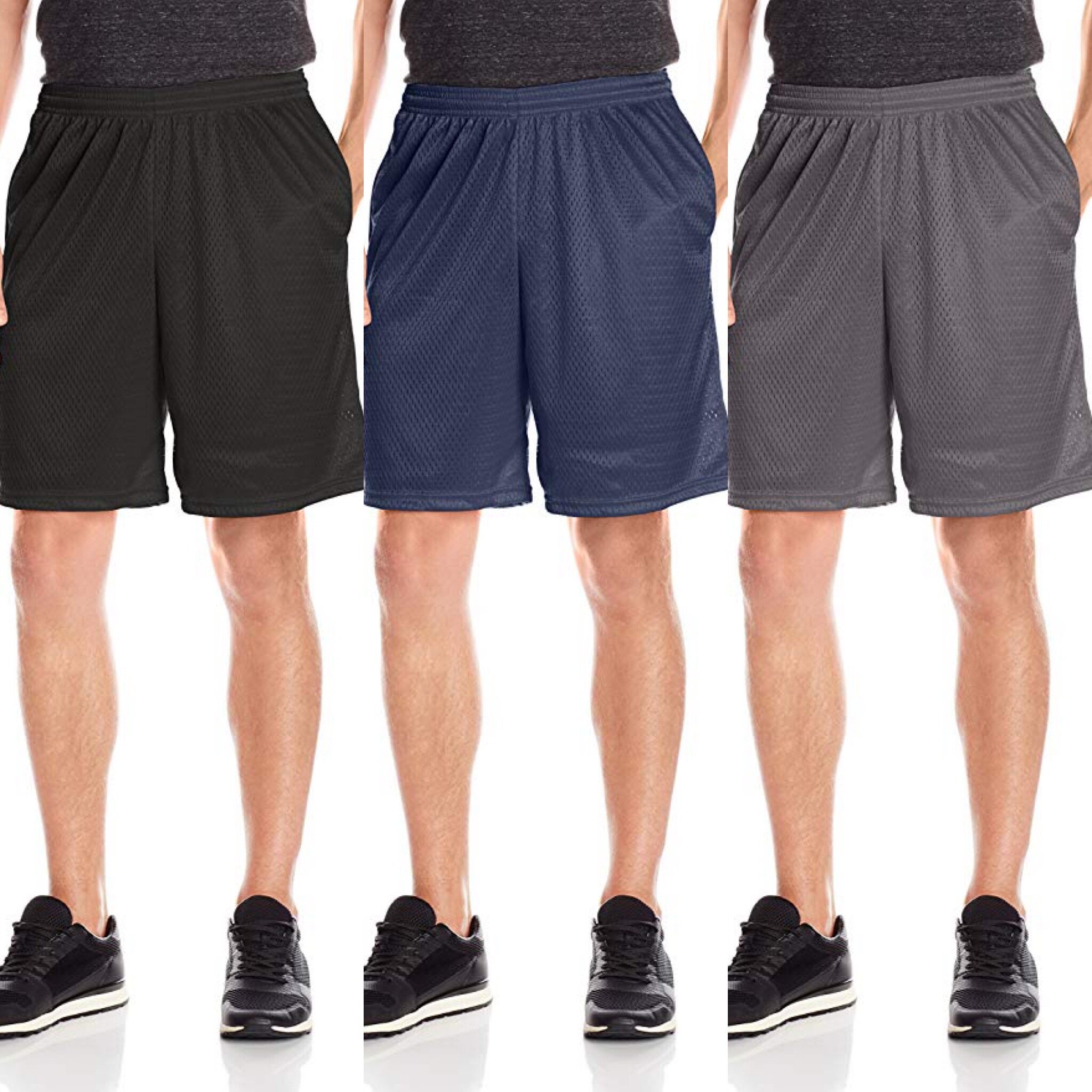 HANES SPORT MENS MESH POCKET SHORTS FOR $6.99
