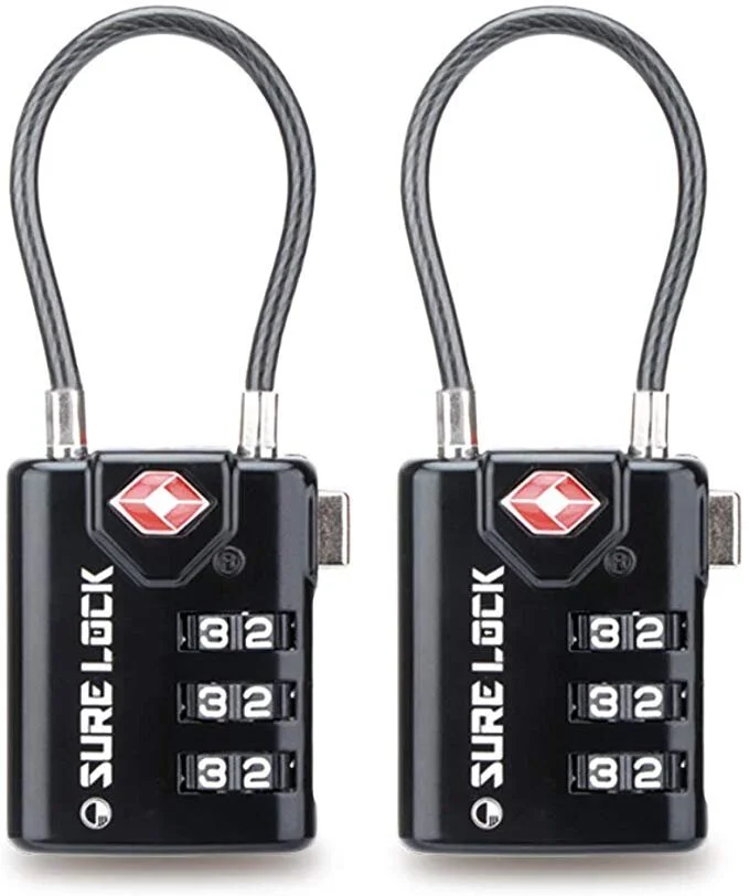 TSA COMPATIBLE TRAVEL LUGGAGE LOCKS, INSPECTION INDICATOR, EASY READ DIALS FOR $12.95
