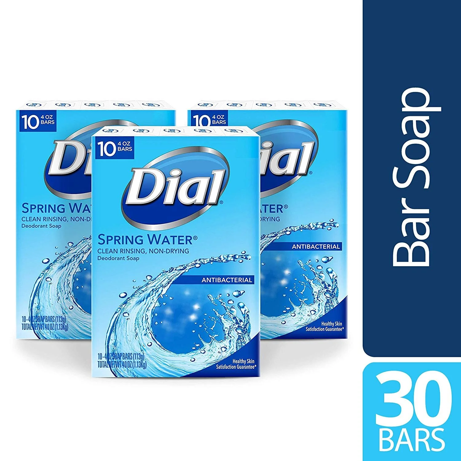 DIAL ANTIBACTERIAL BAR SOAP, SPRING WATER, 30 COUNT FOR $9.52