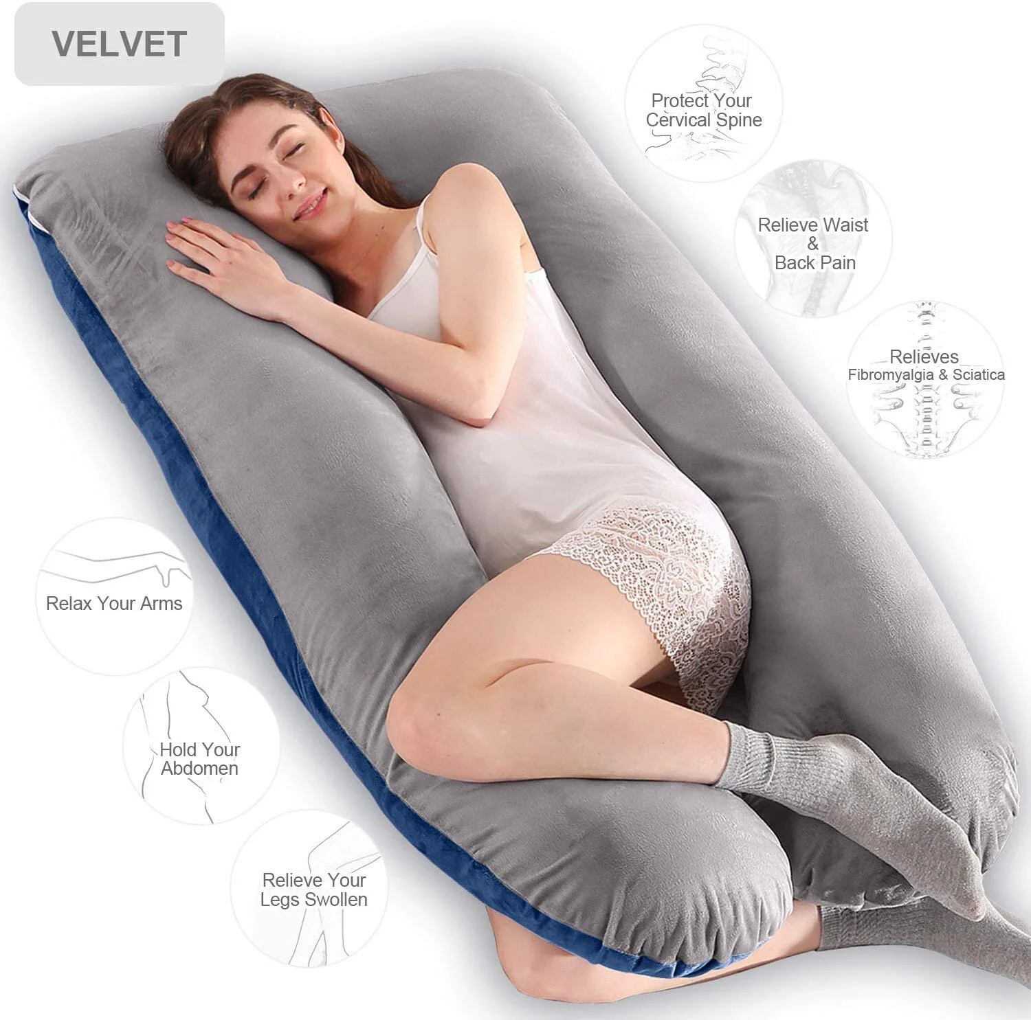 55 INCHES FULL BODY PILLOW MATERNITY PILLOW FOR $27.99