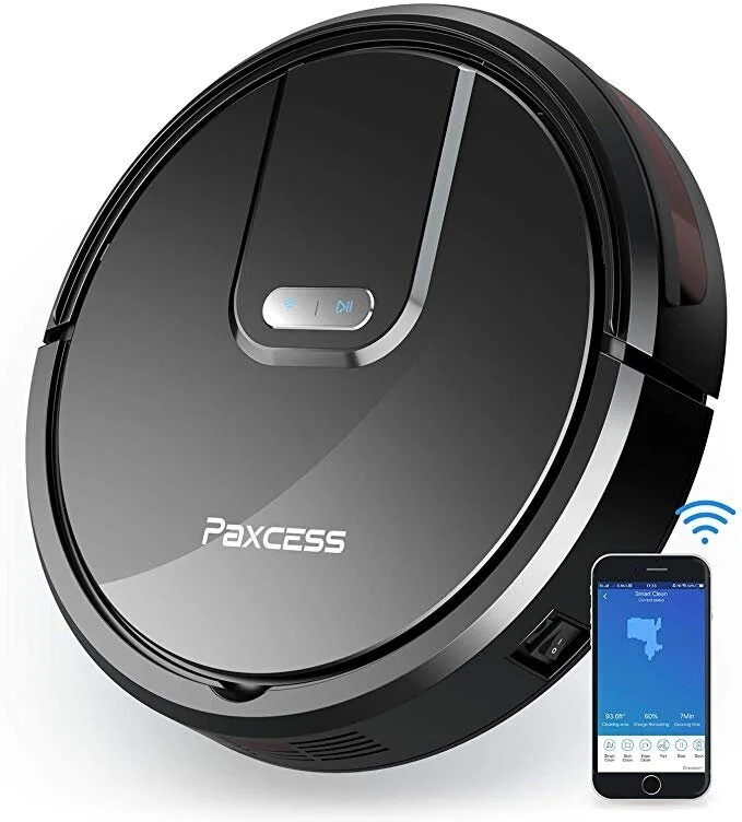 WI-FI ENABLED SMART ROBOT VACUUM CLEANER WITH SELF CHARGING - COMPATIBLE WITH ALEXA/REMOTE/APP CONTROL FOR $99.99