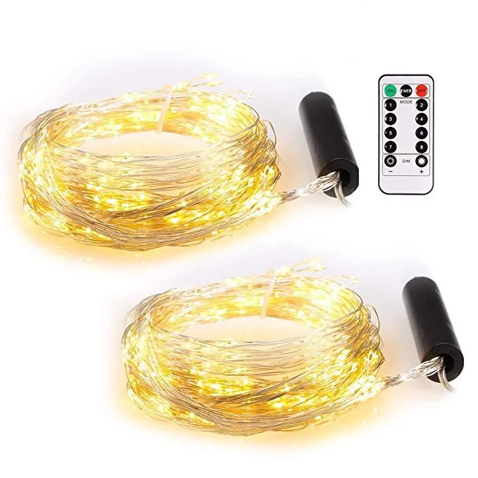 2 PACK - BATTERY POWERED WARM WHITE LED FAIRY STRING LIGHTS FOR $6.00