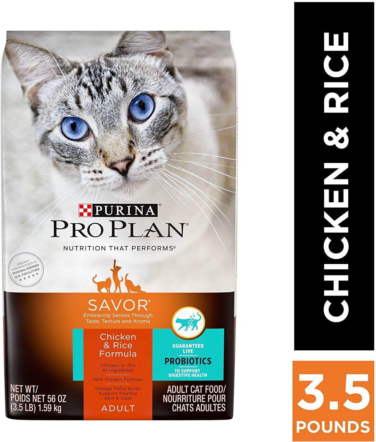PURINA PRO PLAN SAVOR ADULT DRY CAT FOOD WITH PROBIOTICS, 3.5 POUNDS FOR $5.75