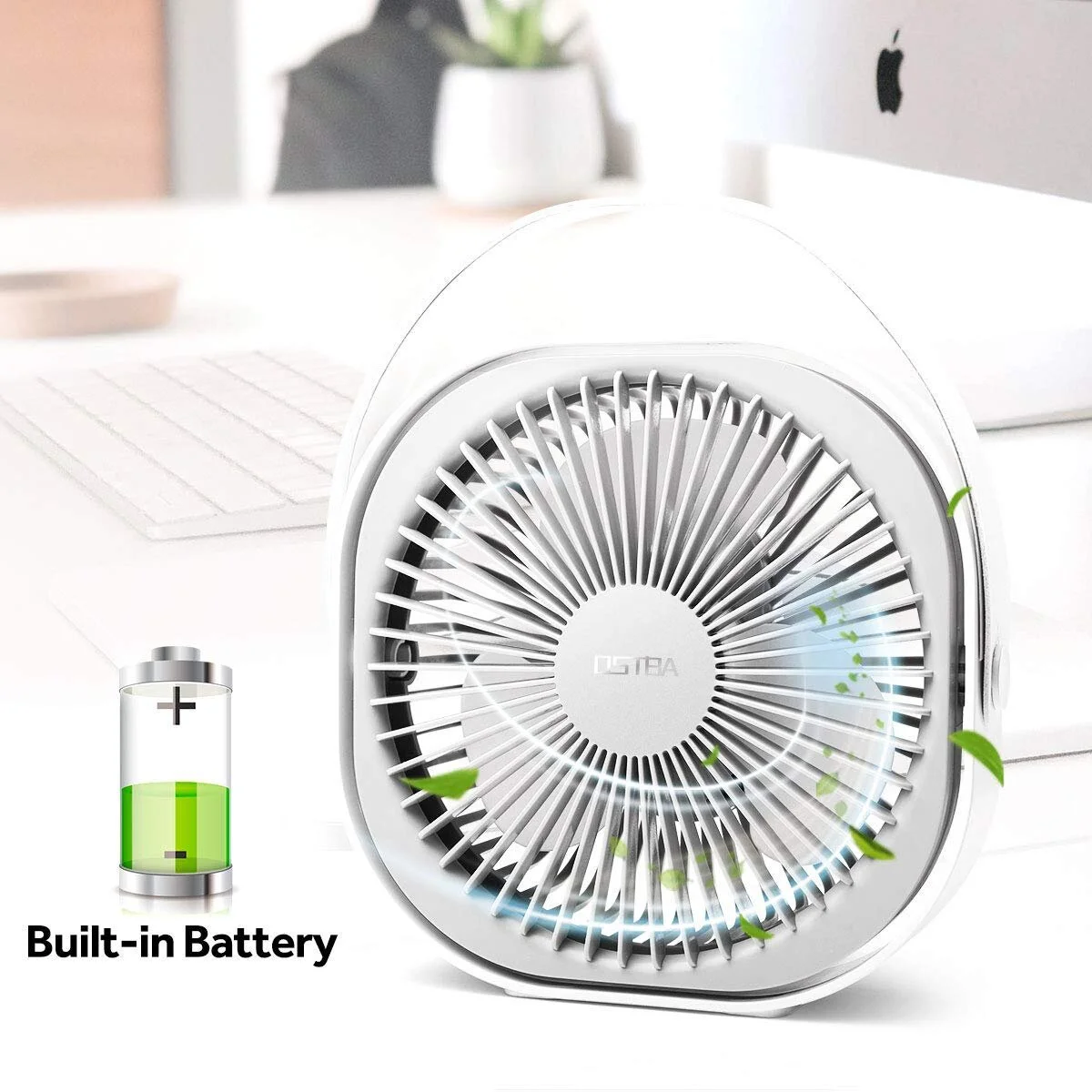 6-INCH RECHARGEABLE BATTERY POWERED DESK FAN FOR $6.44