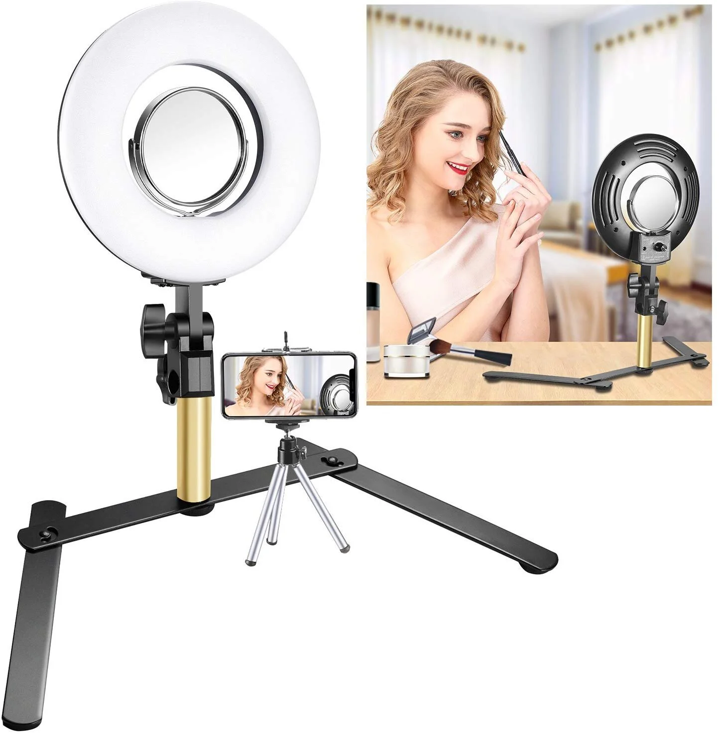 NEEWER TABLETOP MAKEUP RING LIGHT KIT FOR $16.19