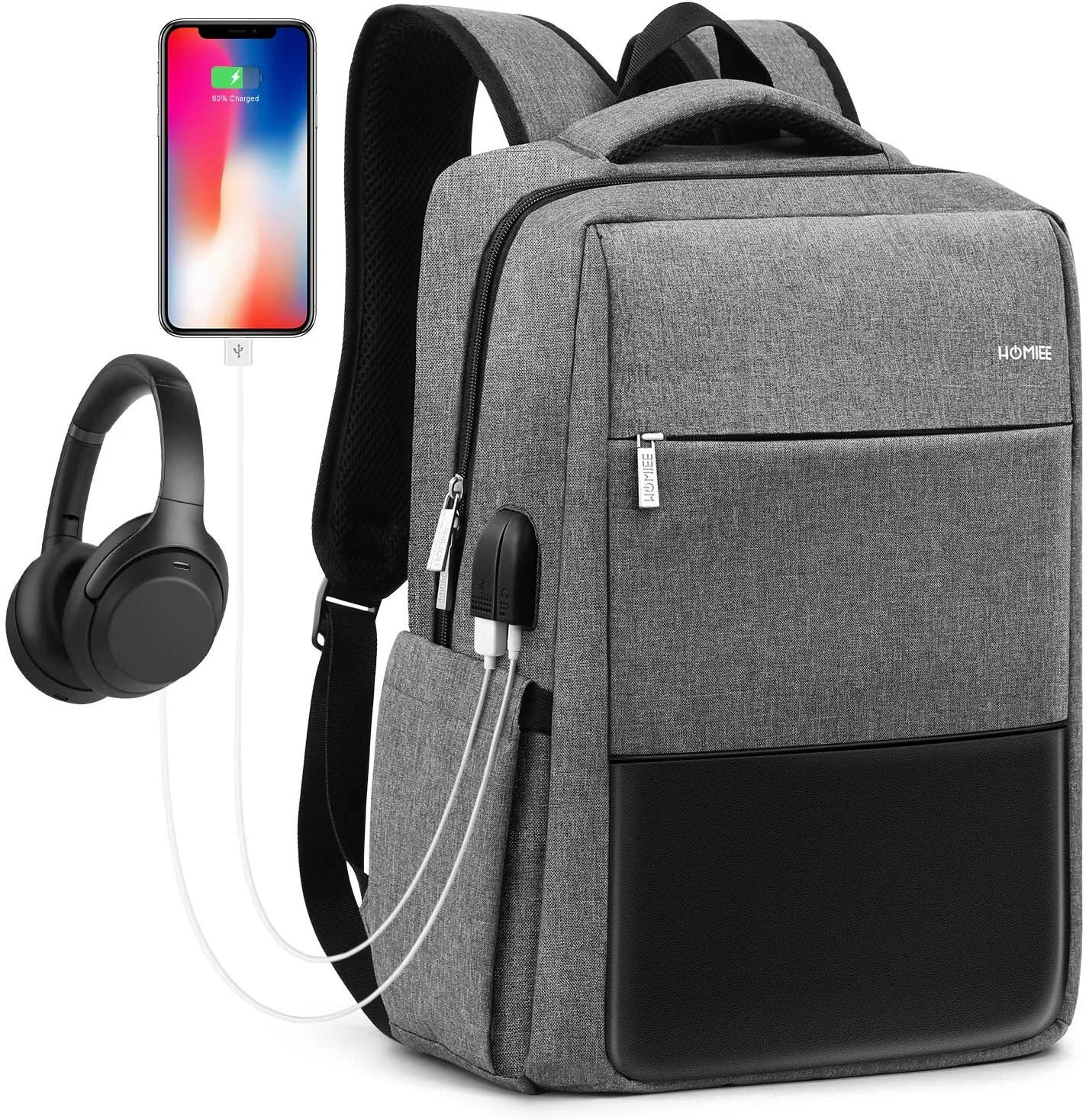 LAPTOP BACKPACK WITH USB CHARGING PORT AND HEADPHONE JACK FOR $17.71