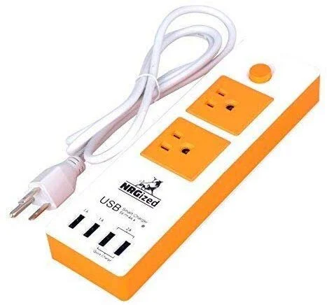 POWER STRIP SURGE PROTECTOR WITH 2 AC OUTLETS AND 4 USB CHARGING PORTS FOR $11.66