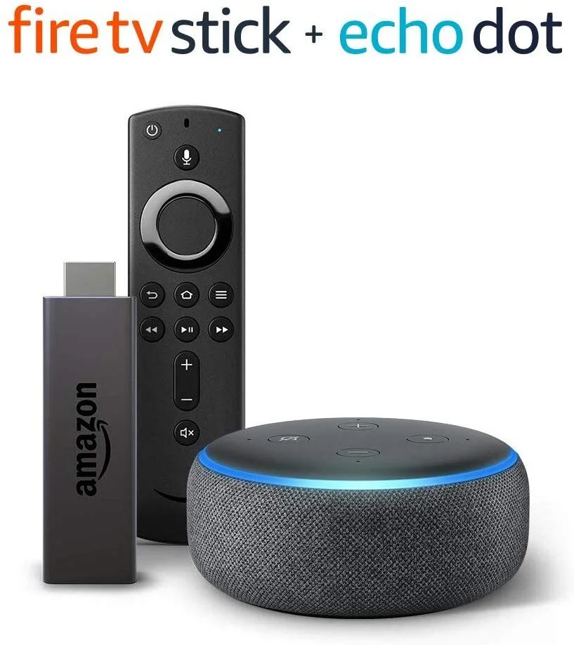 AMAZON FIRE TV STICK BUNDLE WITH AMAZON ECHO DOT (3RD GEN) FOR $49.99