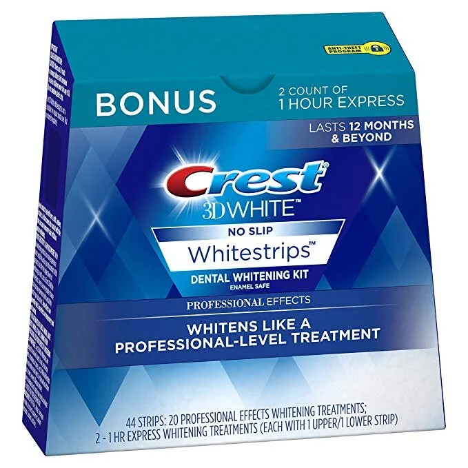 CREST 3D WHITE DENTAL WHITENING KIT, PROFESSIONAL EFFECTS WHITESTRIPS, 44 COUNT FOR $27.97