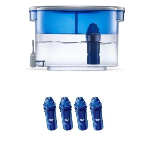 PUR 18 CUP DISPENSER W/ 1 FILTER AND 2-STAGE WATER PITCHER REPLACEMENT FILTER BUNDLE FOR $26.88