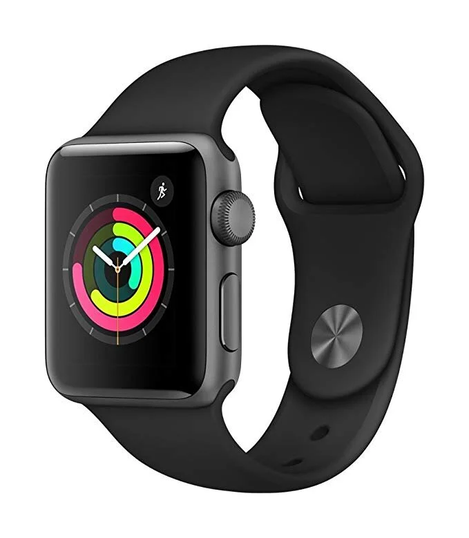 APPLE WATCH SERIES 3 (GPS 38MM) SPACE GRAY ALUMINUM CASE WITH BLACK SPORT BAND FOR $179.99
