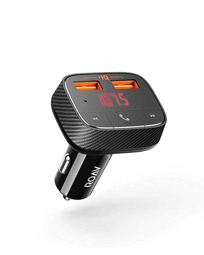 ANKER ROAV SMARTCHARGE F0 BLUETOOTH FM TRANSMITTER WITH 2 USB PORTS FOR $11.70