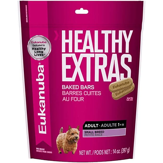 EUKANUBA HEALTHY EXTRAS DOG TREATS, 14 OZ BAG FOR $2.34