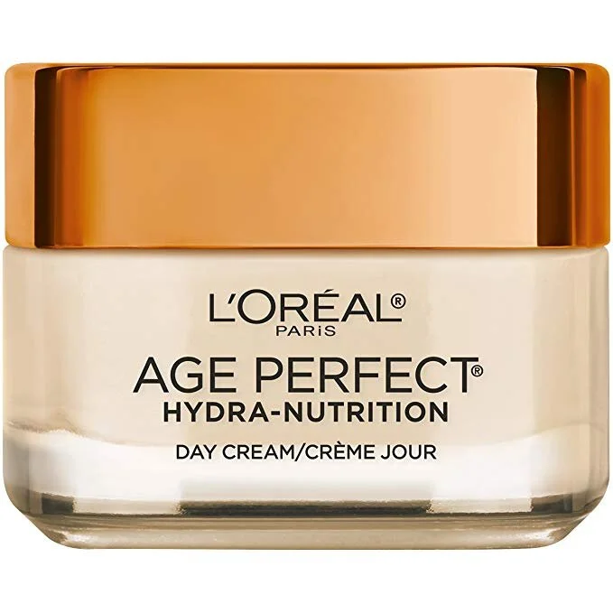 FACE MOISTURIZER BY L’OREAL PARIS, AGE PERFECT HYDRA-NUTRITION DAY CREAM WITH MANUKA HONEY EXTRACT AND NURTURING OILS FOR $8.83