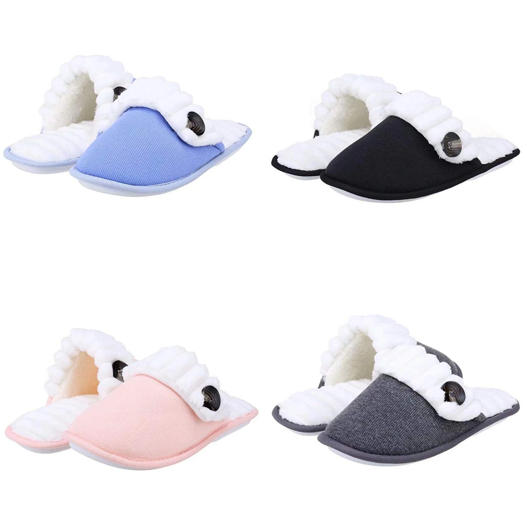 WOMEN’S COMFY FUZZY KNITTED MEMORY FOAM SLIPPERS FOR $7.60
