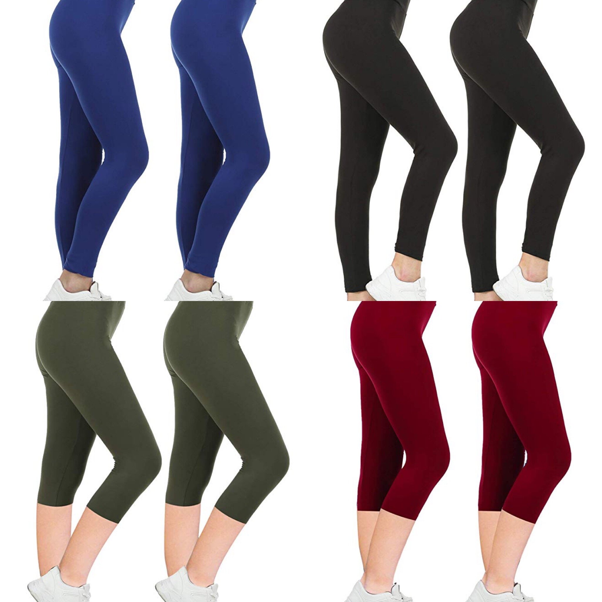 2 PACK - WOMENS BLACK HIGH WAISTED LEGGINGS FOR $11.98