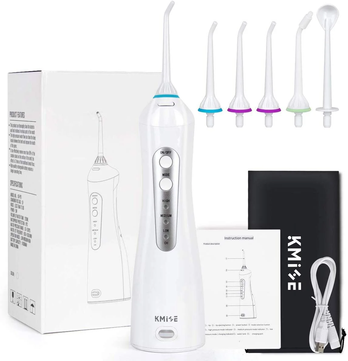 PROFESSIONAL CORDLESS DENTAL ORAL IRRIGATOR (200ML PORTABLE AND RECHARGEABLE IPX7 WATERPROOF 3 MODES WITH 6 JET TIPS) FOR $21.49