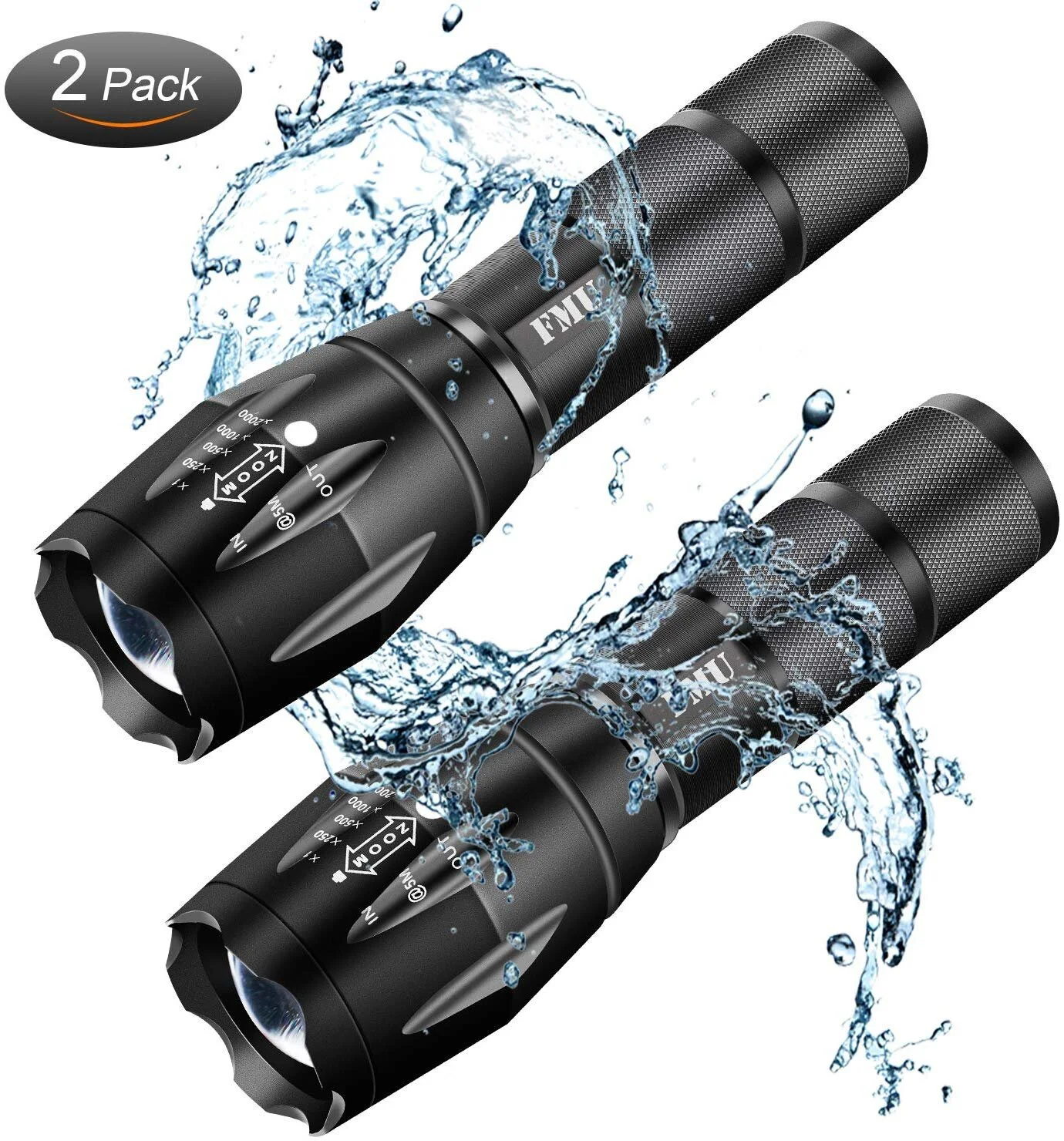 2 PACK OF LED TACTICAL FLASHLIGHTS FOR $8.83