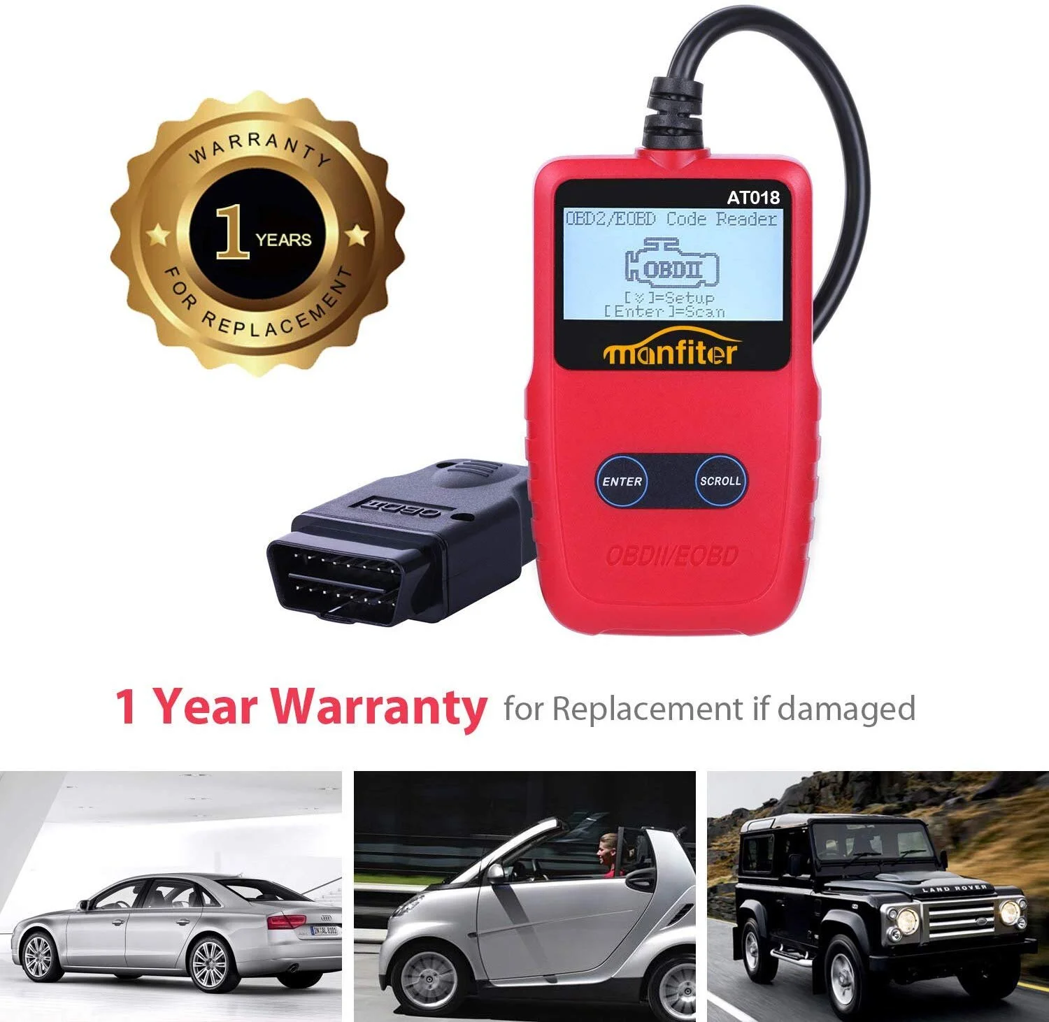 OBD2 SCANNER AUTO CAR OBDII CODE READER FOR $11.98