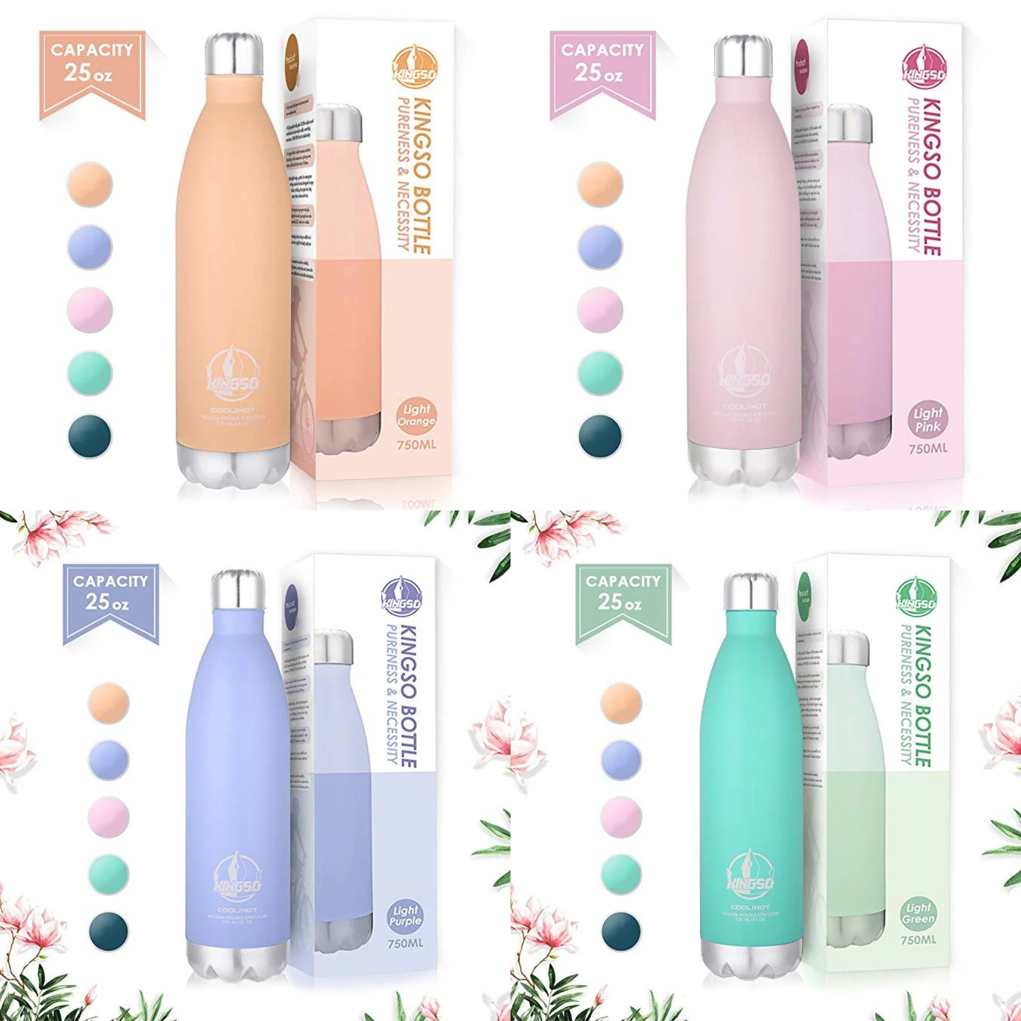 25OZ STAINLESS STEEL VACUUM INSULATED WATER BOTTLE FOR $8.49