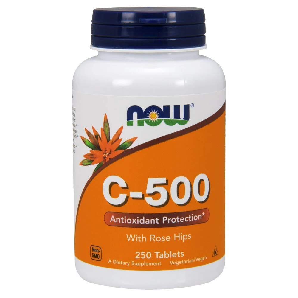NOW SUPPLEMENTS, VITAMIN C-500, 250 TABLETS FOR $2.82