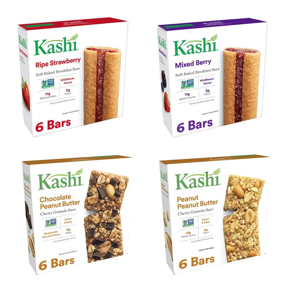KASHI CHEWY GRANOLA BARS VARIETY PACK - RIPE STRAWBERRY &amp; MIXED BERRY CEREAL BARS | CHOCOLATE PEANUT BUTTER &amp; PEANUT BUTTER GRANOLA BARS FOR $10.39