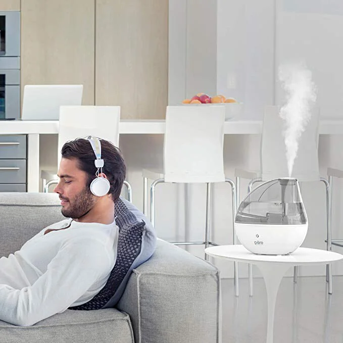 PURE ENRICHMENT MISTAIRE SILVER ULTRASONIC COOL MIST HUMIDIFIER - 1.5-LITER WATER TANK, LASTS UP TO 25 HOURS FOR $27.99