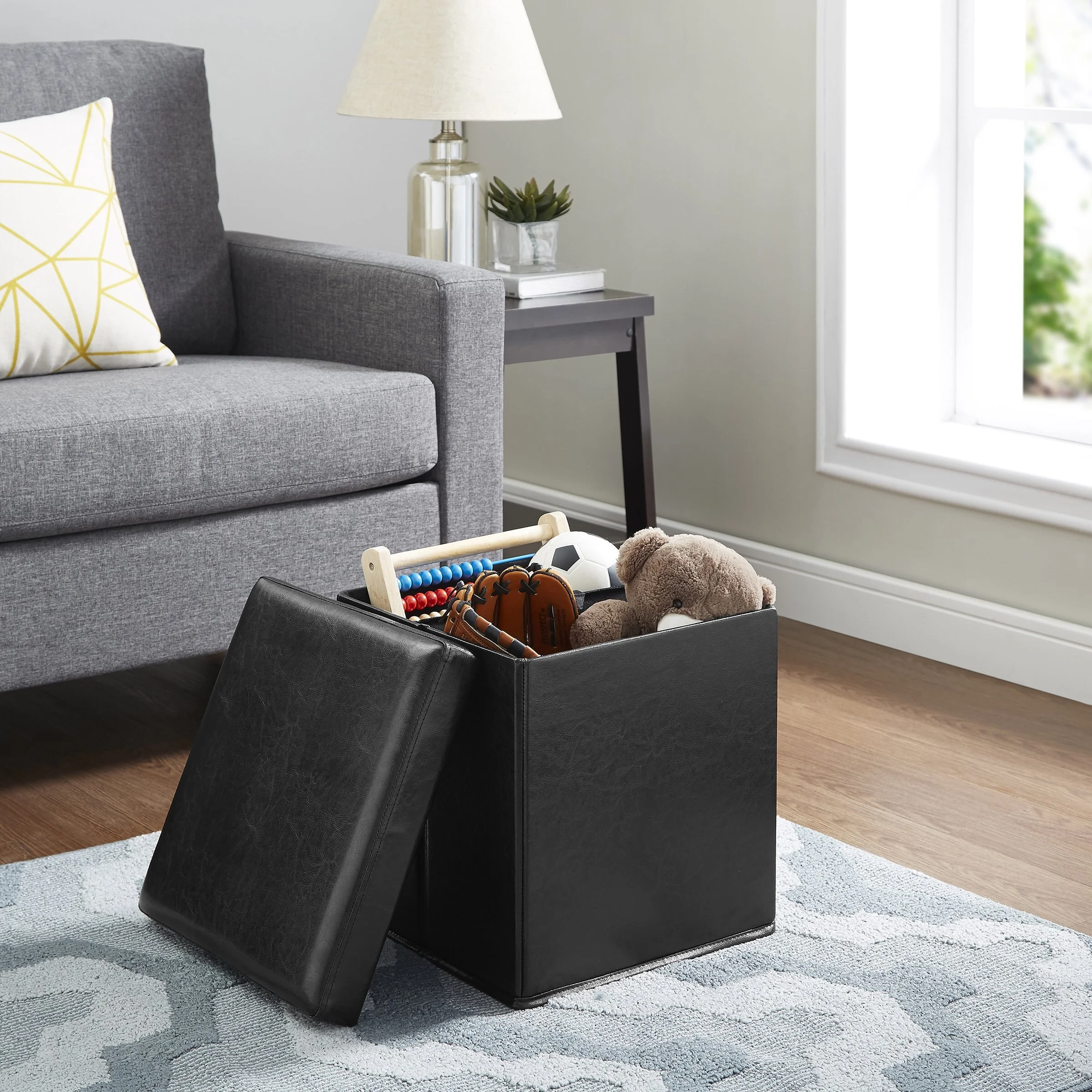 MAINSTAYS ULTRA COLLAPSIBLE STORAGE OTTOMAN FOR $10.47