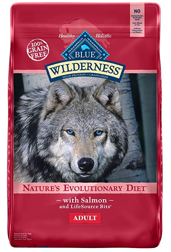 BLUE BUFFALO WILDERNESS HIGH PROTEIN GRAIN FREE, NATURAL ADULT DRY DOG FOOD, SALMON, 24-POUNDS FOR $34.17