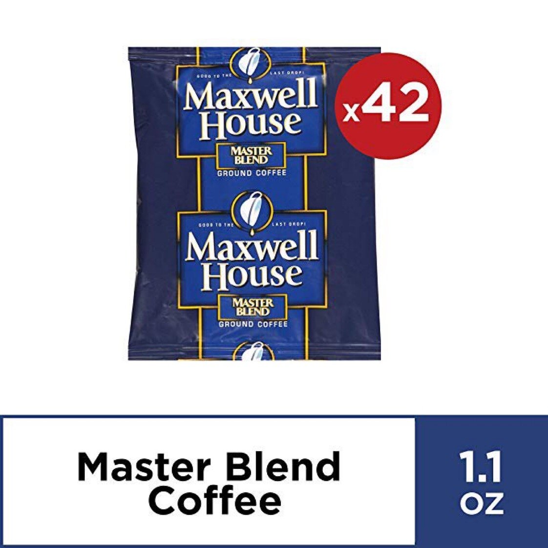 MAXWELL HOUSE MASTER BLEND COFFEE SINGLE SERVE (1.1 OZ BAGS, PACK OF 42) FOR $6.46