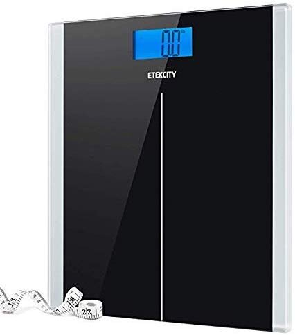 Etekcity Digital Body Weight Bathroom Scale With Step-On Technology, 400 Lb, Body Tape Measure Included, Elegant Black for $15.99