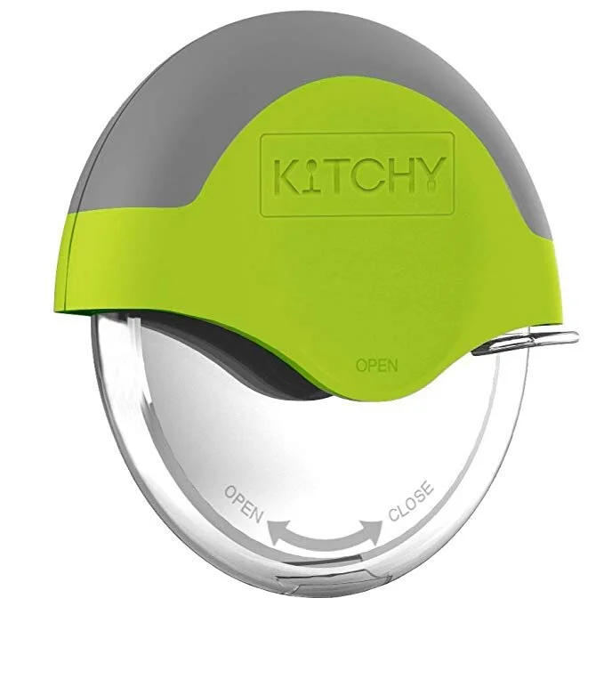 Kitchy Pizza Cutter Wheel - Super Sharp and Easy To Clean Slicer, Kitchen Gadget with Protective Blade Guard (Green) for $10.99!