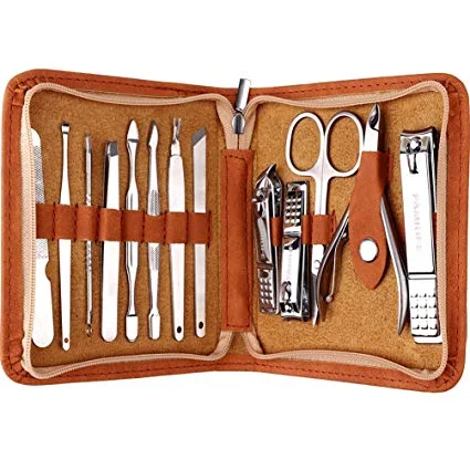 FAMILIFE F03 Manicure Set, Pedicure Kit Nail Clipper Set 13pcs Professional Men Grooming Kit Stainless Steel Portable Travel Nail Kit Women for $11.99