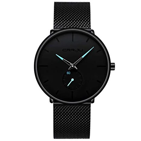 Mens Watch Ultra Thin Wrist Watches for Men Fashion Waterproof Dress Stainless Steel Band for $23.96