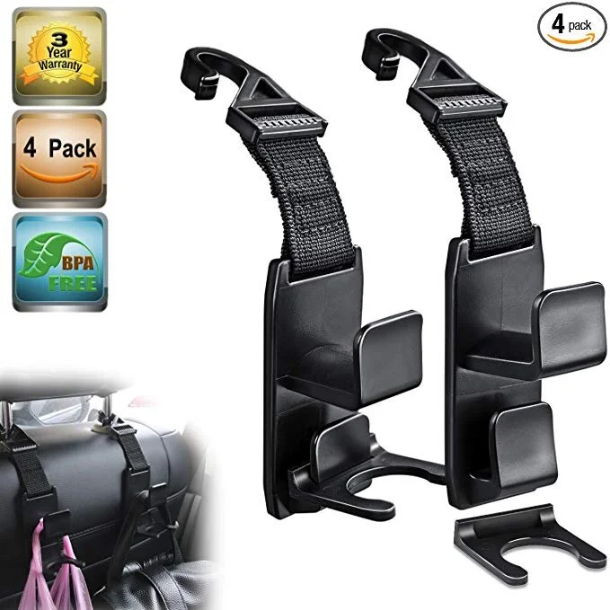 📡 Heroway Magic Headrest Hooks for Car, Purse Hanger Headrest Hook Holder for Car Seat Organ for $8.95 (47% off)